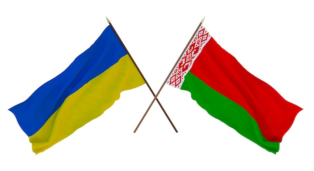 Tło dla projektantów ilustratorów Narodowe Flagi Święta Niepodległości Ukrainy i Białorusi