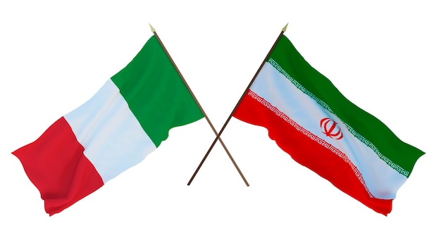 Tło dla projektantów ilustratorów Narodowe Flagi Święta Niepodległości Włochy i Iran
