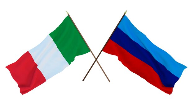 Tło dla projektantów ilustratorów Narodowe Flagi Święta Niepodległości Włochy i Ługańska Republika Ludowa