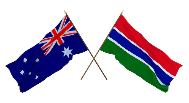 Tło dla projektantów ilustratorów National Independence Day Flags Australia and Gambia