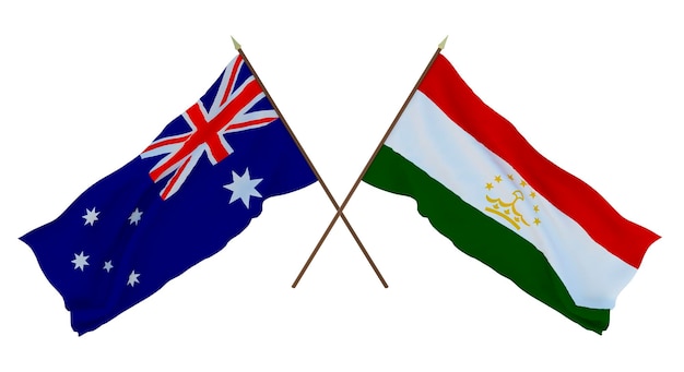 Tło dla projektantów ilustratorów National Independence Day Flags Australia and Tadżykistan