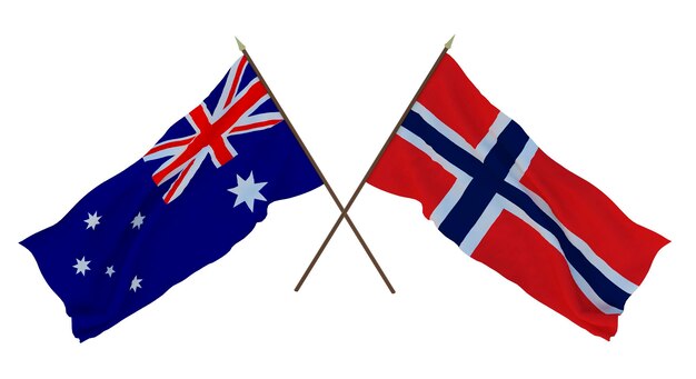 Tło dla projektantów ilustratorów National Independence Day Flags Australia i Bouvet island