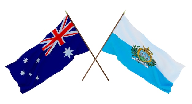 Tło dla projektantów ilustratorów National Independence Day Flags Australia i San Marino