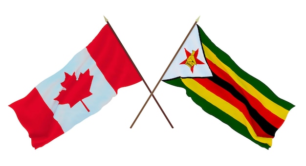 Tło dla projektantów ilustratorów National Independence Day Flags Canada i Zimbabwe