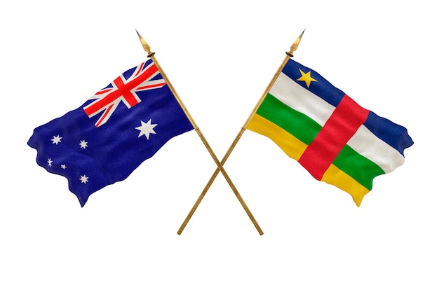 Tło dla projektantów National Day Model 3D Flagi narodowe Australii i Republiki Środkowej Arican