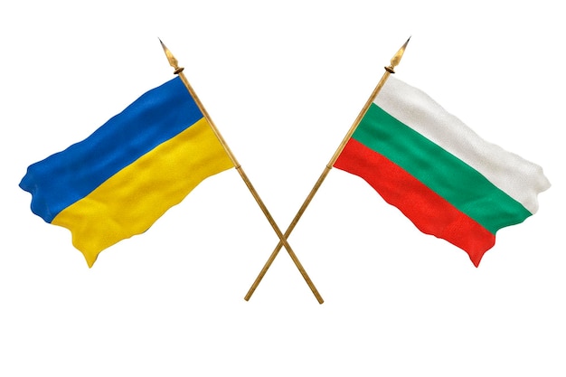 Tło dla projektantów Święto Narodowe Flagi narodowe Ukrainy i Bułgarii