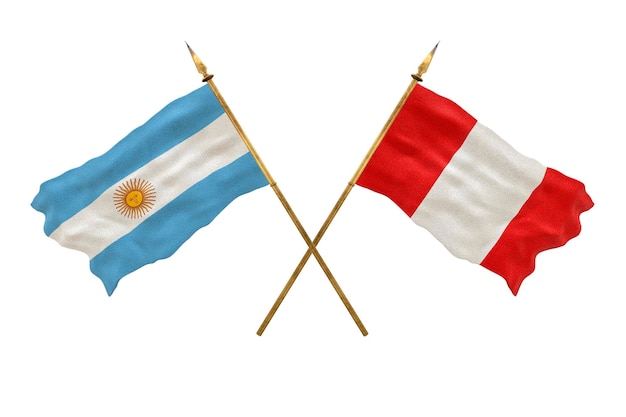 Tło dla projektantów Święto Narodowe Model 3D Flagi narodowe Argentyny i Peru
