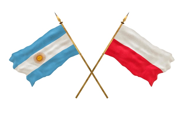 Tło dla projektantów Święto Narodowe Model 3D Flagi narodowe Argentyny i Polski