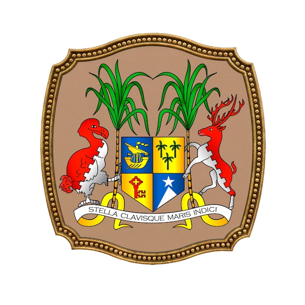 Zdjęcie tło dla redaktorów i projektantów święto narodowe ilustracja 3d ikona herbu mauritiusa