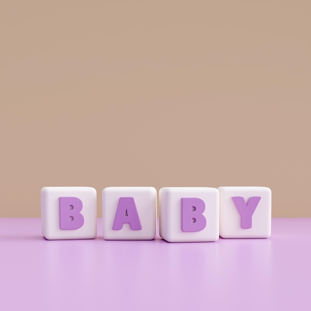 Tło dla zaproszeń na przyjęcie baby shower na urodziny dziewczyny render 3d