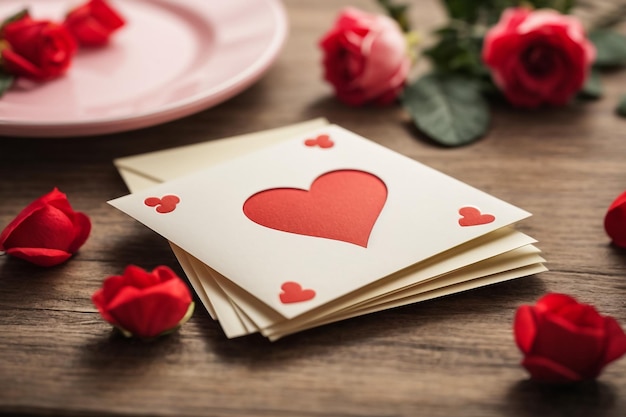 Tło Dnia Walentynek Karta Walentynkowa z sercem DIY dla dzieci