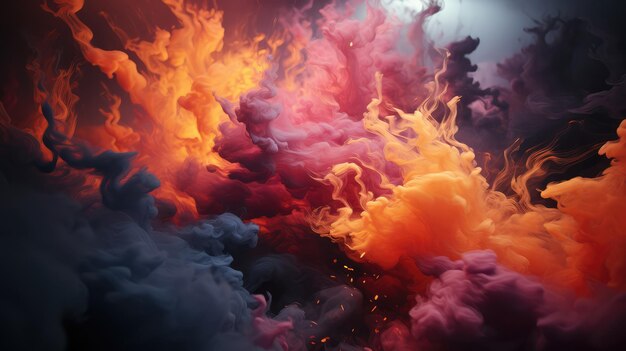 Tło dymu Piękny kolorowy dym Fotografia artystyczna AI