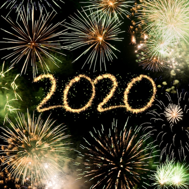 Tło fajerwerków na Nowy Rok 2020