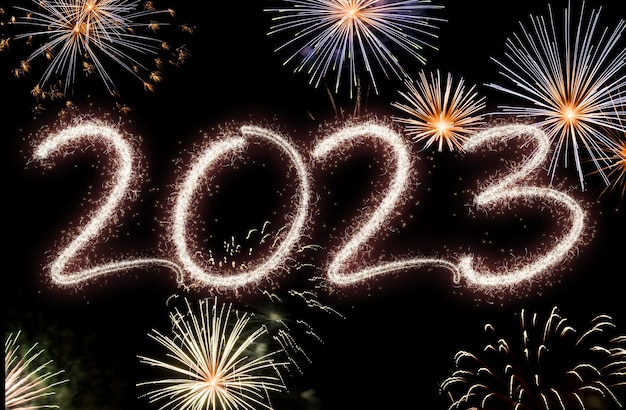 Tło fajerwerków nowego roku 2023