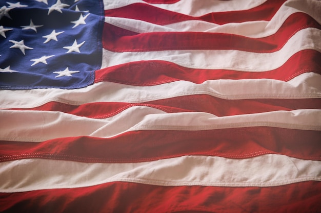 Tło fali amerykańskiej flagi USA National Holiday Memorial i Dzień Niepodległości 4 lipca