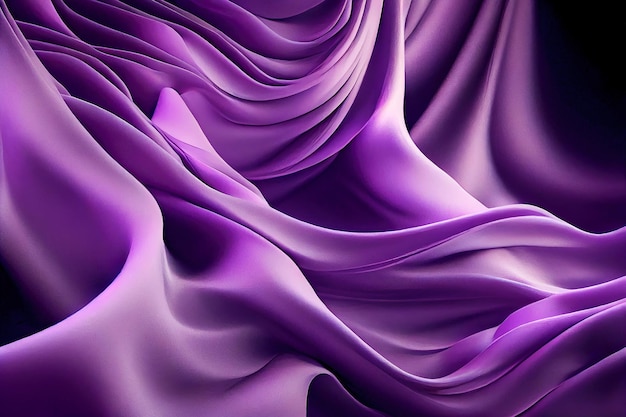 Tło fioletowe tkaniny 3D Generative AI