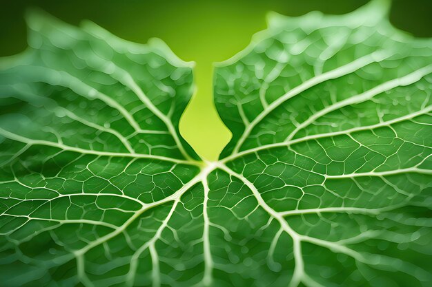 Tło fotografii makro wibrującym zielonym liściem klonu