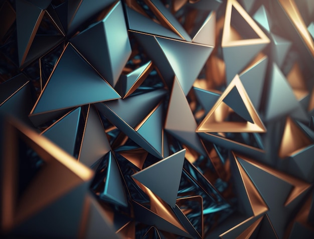 Tło futurystyczne trójkąty Abstrakcyjny wzór geometryczny stworzony za pomocą technologii Generative AI