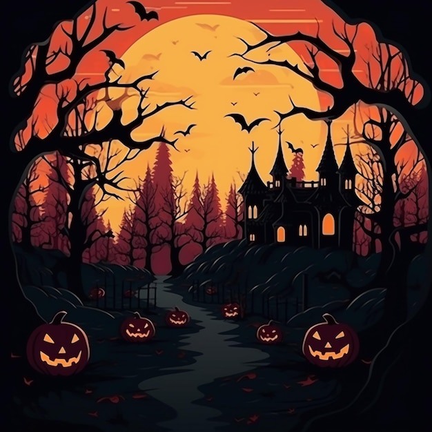 Tło Halloween w płaskiej konstrukcji Halloween w dniu 31 października