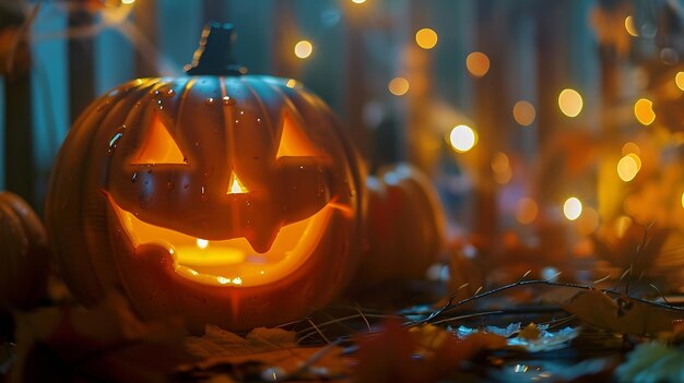 tło halloween z dekoracjami halloween w zbliżeniu Generatywna sztuczna inteligencja