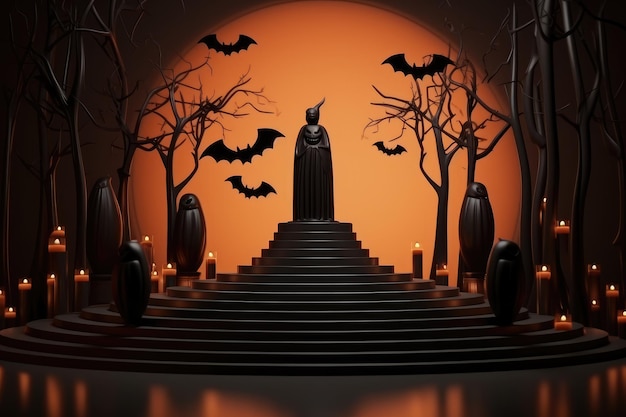 Tło Halloween z podium dla produktu