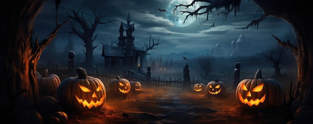 tło halloween z przedmiotami halloween