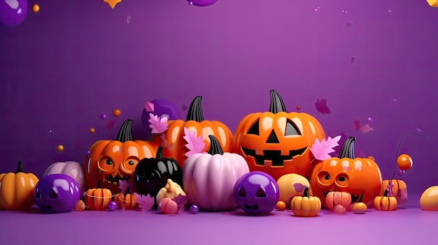 tło halloween z przedmiotami halloween