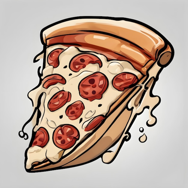 Tło ikony kreskówki z pizzą bardzo fajne