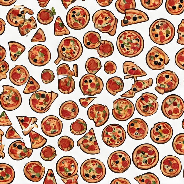 Zdjęcie tło ikony kreskówki z pizzą bardzo fajne