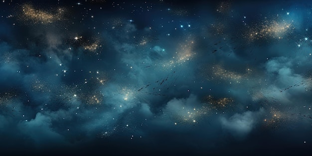 Tło imprezy panoramiczne długie fajerwerki fajerwerk na wiejskiej ciemno niebieskiej teksturze nocnego nieba