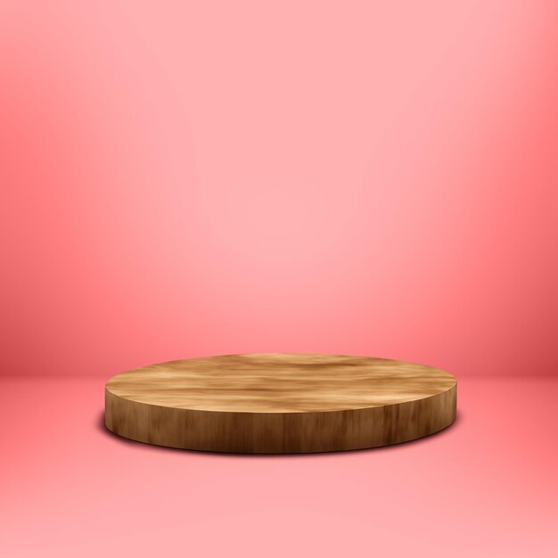Tło Infinity Studio z drewnianym podium do wyświetlania produktów