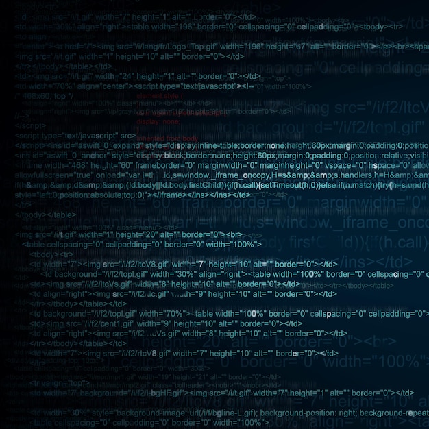 Tło kodu komputerowego HTML