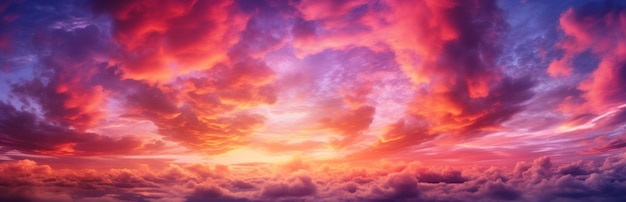 Tło kolorowego nieba koncepcja Piękne niebo zachodu słońca Tło nieba przyrody Generatywna sztuczna inteligencja