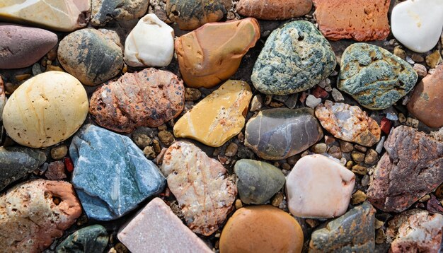 Tło kolorowych kamieni o różnych kształtach