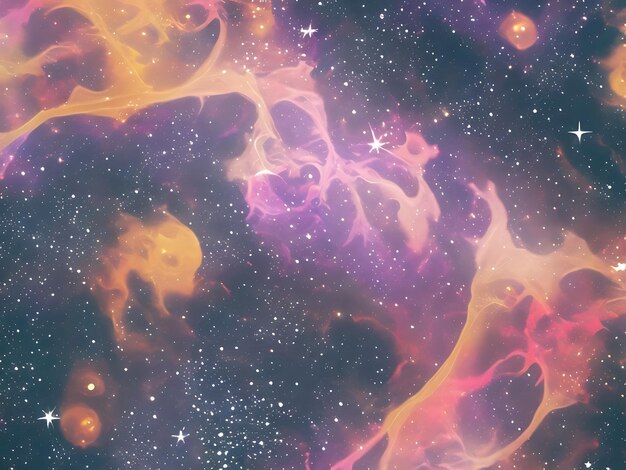 Zdjęcie tło kosmiczne z pyłem gwiezdnym i świecącymi gwiazdami realistyczny kolorowy kosmos z mgławicą i drogą mleczną