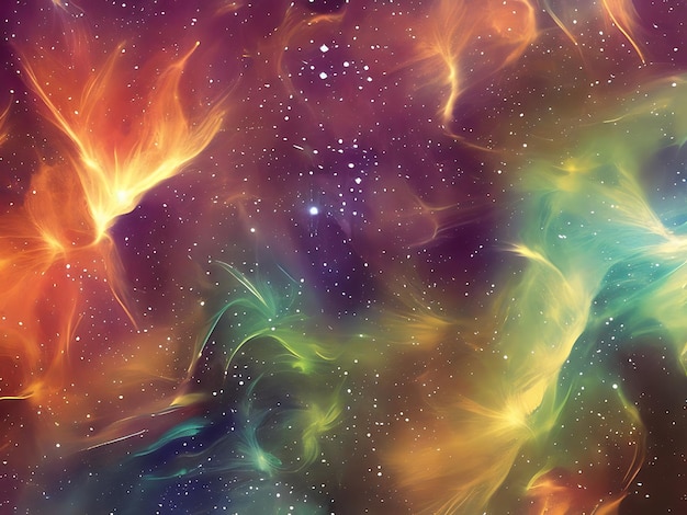 Tło kosmiczne z pyłem gwiezdnym i świecącymi gwiazdami realistyczny kolorowy kosmos z mgławicą i Drogą Mleczną