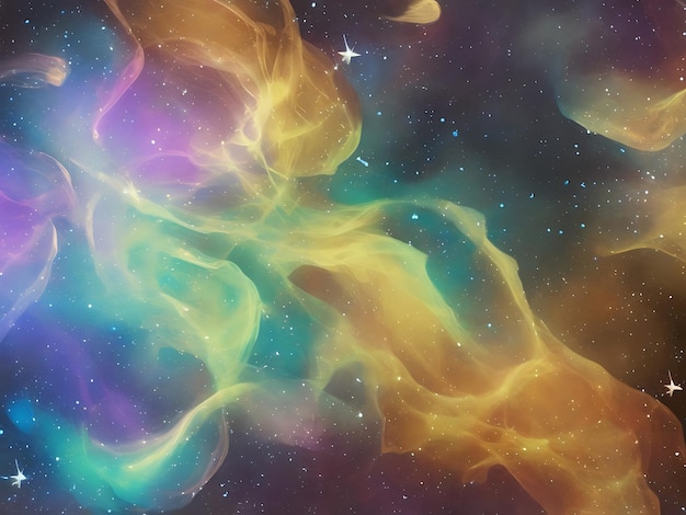 Zdjęcie tło kosmiczne z pyłem gwiezdnym i świecącymi gwiazdami realistyczny kolorowy kosmos z mgławicą i drogą mleczną