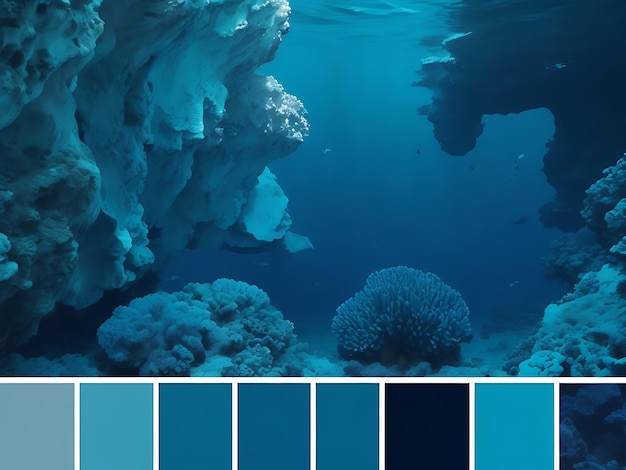 Zdjęcie tło, które naśladuje spokojny przejście kolorów w oceanie od głębokiego niebieskiego morza
