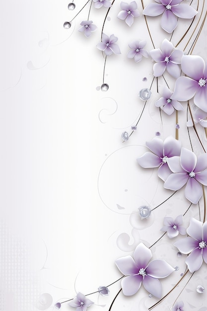 Zdjęcie tło kwiatowe z fioletowymi kwiatami na białym tle