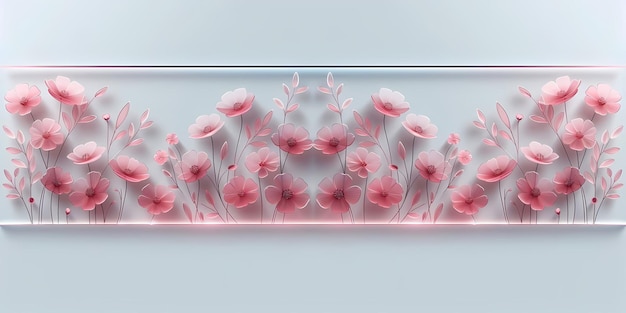 Tło kwiatowe z maków szklanych w stylu cięcia papieru, tło kwiatów, ilustracja wektorowa
