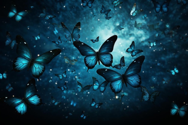 Zdjęcie tło latającego roju motyli
