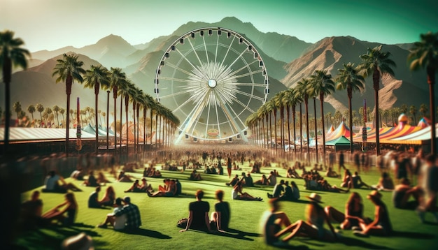 Tło letniego festiwalu muzycznego Coachella