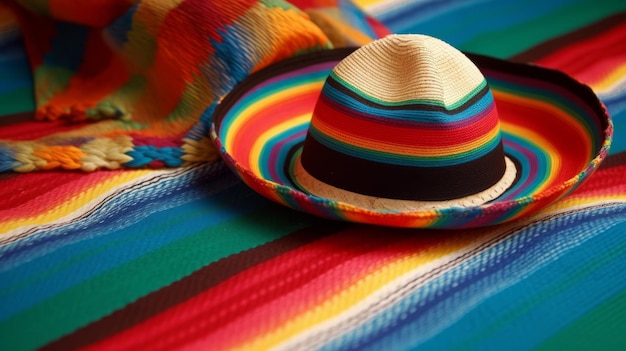 Tło meksykańskiego kapelusza Ilustracja AI GenerativexA