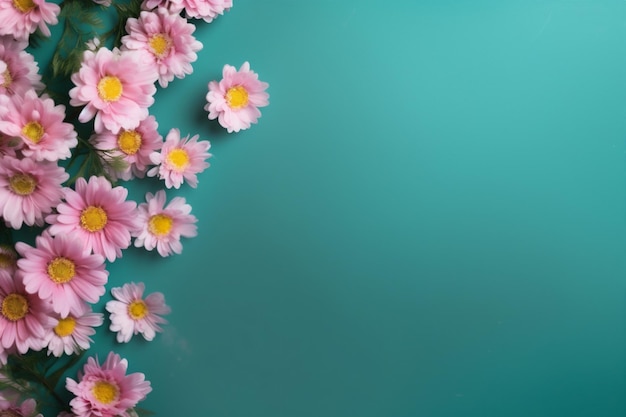 Tło natura zieleń przestrzeń kwiaty świeży liść piękny kwiatowy kwiat kopia wiosna Generative AI