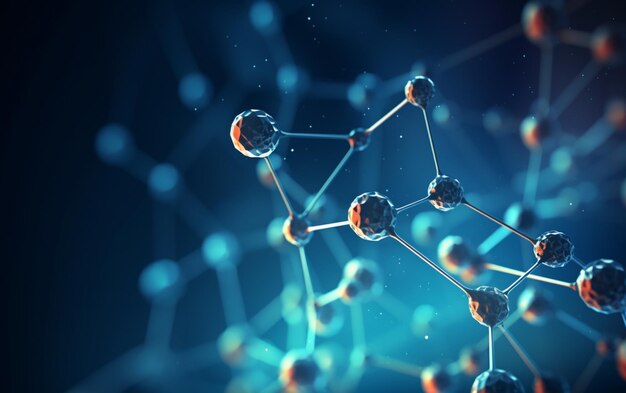 Tło naukowe z abstrakcyjną strukturą cząsteczki lub atomu dla nauki lub medycyny