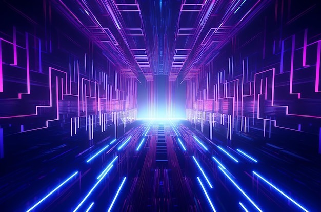 tło neon light design ilustracja z tapetą w nowoczesnym stylu scifi