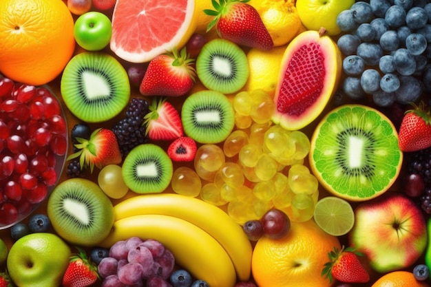 Tło ostatnich owoców Wybór naturalnego odżywiania soczystych owoców