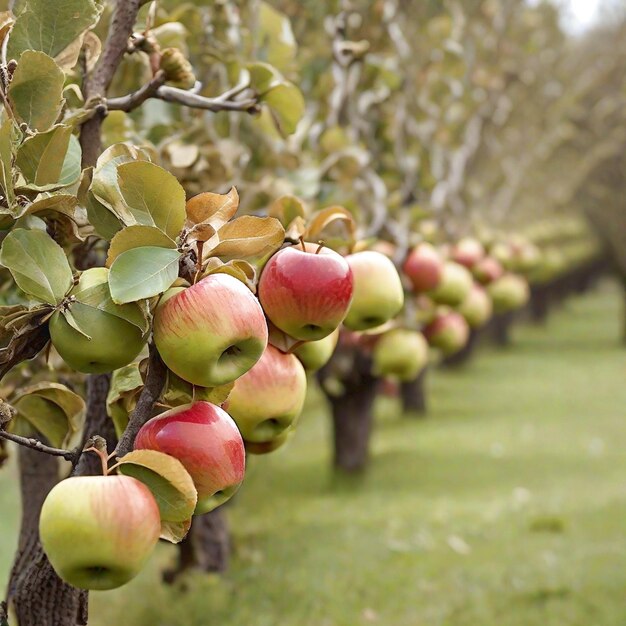 Zdjęcie tło owoców jabłkowych generowane przez ai