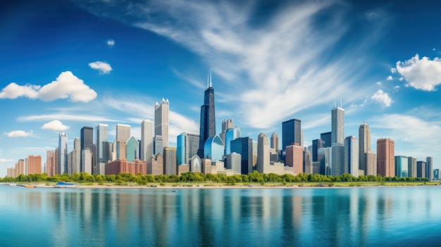 Tło panoramy Chicago AI GenerativexA