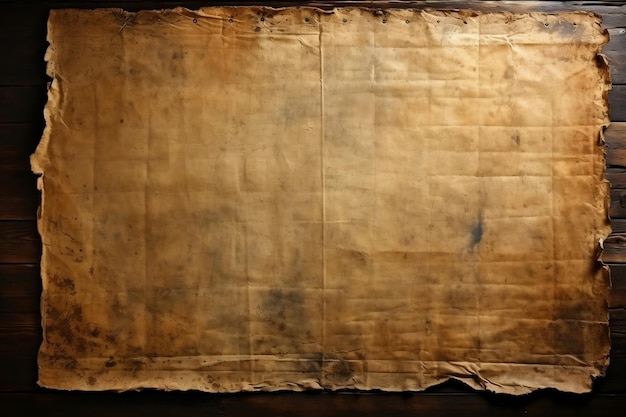 tło papieru Blacha miedziana na ciemnym drewnie w stylu historycznym Mglista atmosfera UHD Handscroll